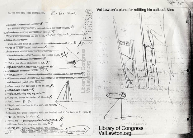 Val Lewton's plans for refitting his sailboat the Nina